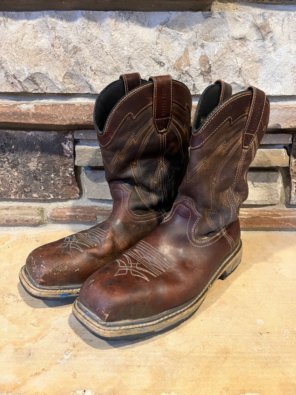 Irish Setter Marshall Safety Toe Brown Leather Western Work Boots